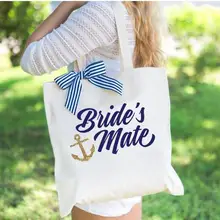 Пользовательские блеск якорь Свадьба невесты Подружки Невесты Tote Сумки Шампанское Партии Подарок Сумки Девичник сувениры