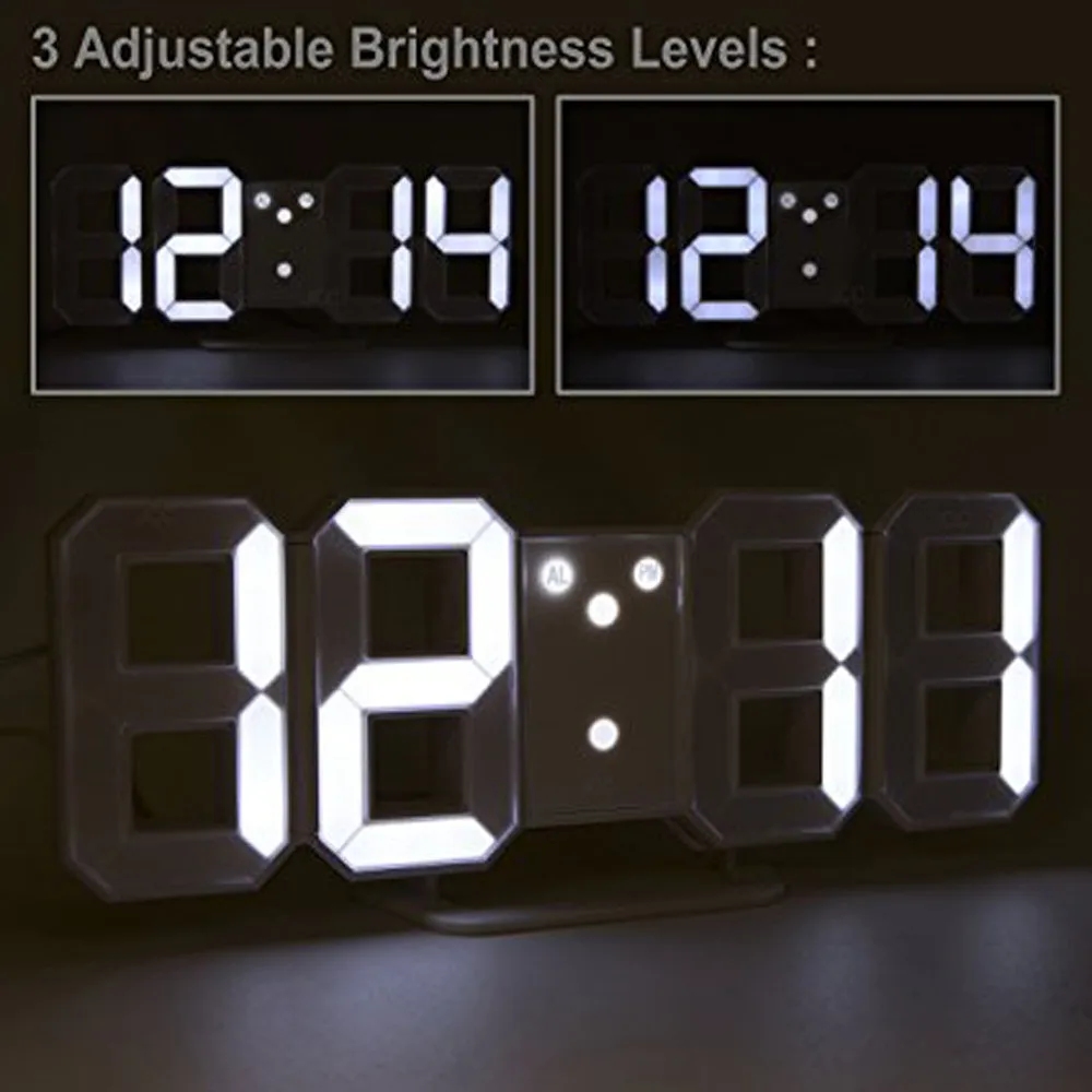 Новая мода 3D светодиодный цифровой дисплей Будильник Повтор будильника для гостиной дома комнаты современные часы Горячая 13#22# 5