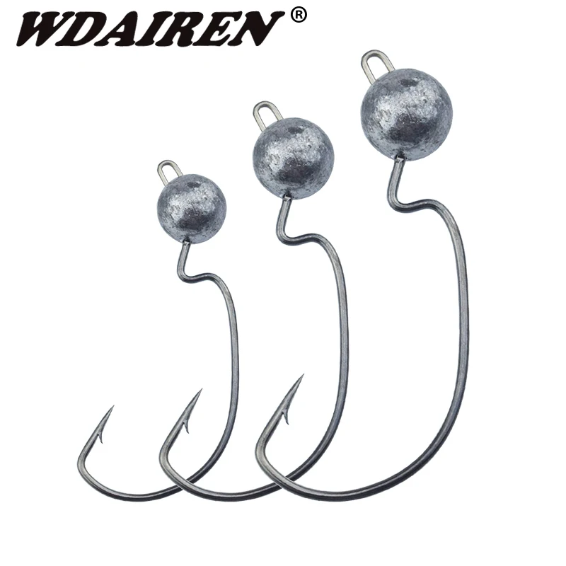 

5pcs/lot Crank Lead Sharp Hooks Jig Head Hooks 3.5g/5g/7g Artificial Bait Worms Hook Soft Lure Fishing Hook Accessories FA-462