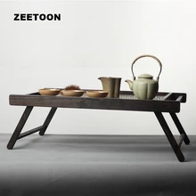 Японский стиль твердый деревянный бамбуковый ткацкий журнальный столик винтажный складной чайный поднос для хранения компьютерный ПК стол мебель для дома и офиса