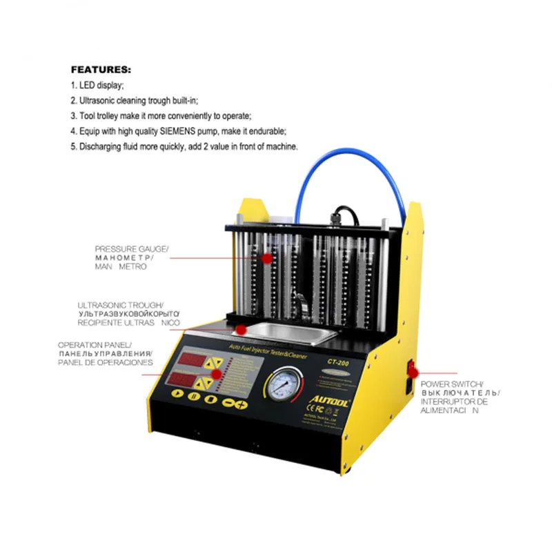 AUTOOL CT150 Car Injector Tester Ultrasonic Cleaning Auto Fuel