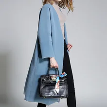 Зимний Топ класс открытый стежок длинный хлопок шерсть женский кардиган Модный повседневный большой размер женский свитер вязаный Тренч пальто