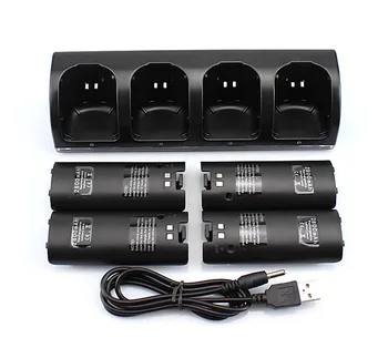

Battery charger stand 4x Rechargeable Battery+Quad 4 Charger Dock Station Kit for Wii Remote Controller Black