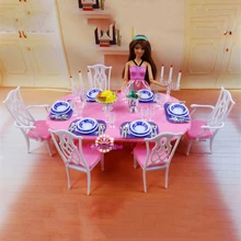 Miniature Furniture My Fancy Life Dining Room-2 for Barbie Doll House Toys for Girl Free Shipping free shipping girl birthday gift doll furniture for barbie doll accessories for monster toys doll toys