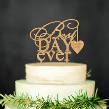 Лучший день когда-либо заказной торт Топпер персонализированные Топпер, Фамилия украшения, пользовательское имя, дата торт Топпер