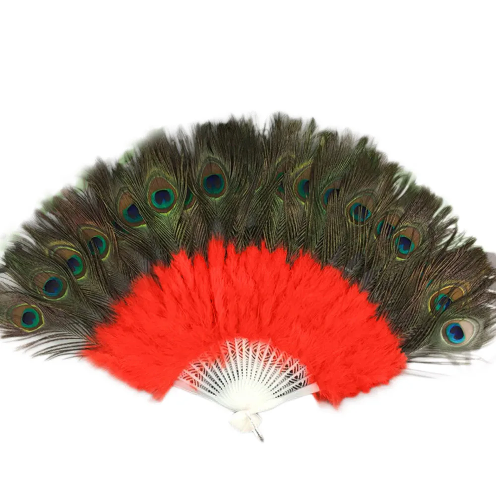 Прямые продажи с фабрики белые женские сложенные турецкие перья ручной вентилятор Ручная работа Фанаты для танцев Свадебные украшения abanicos