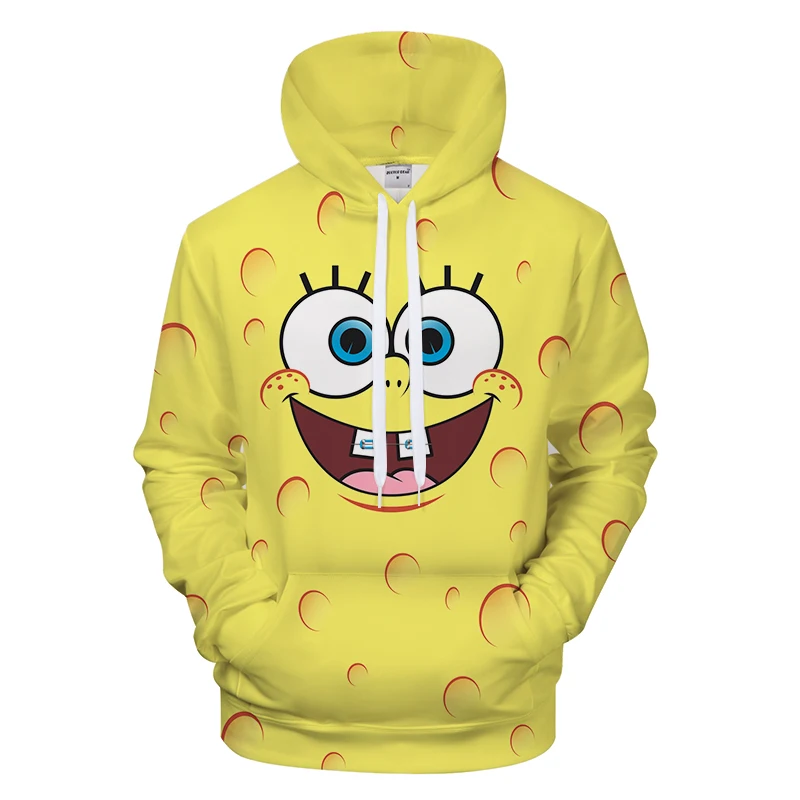 

3D Prints Spongebob Kawaii Spring Autumn Pullover streetwear casual Tracksuit polyester Men Women Fashion Cotton yellow hoodies