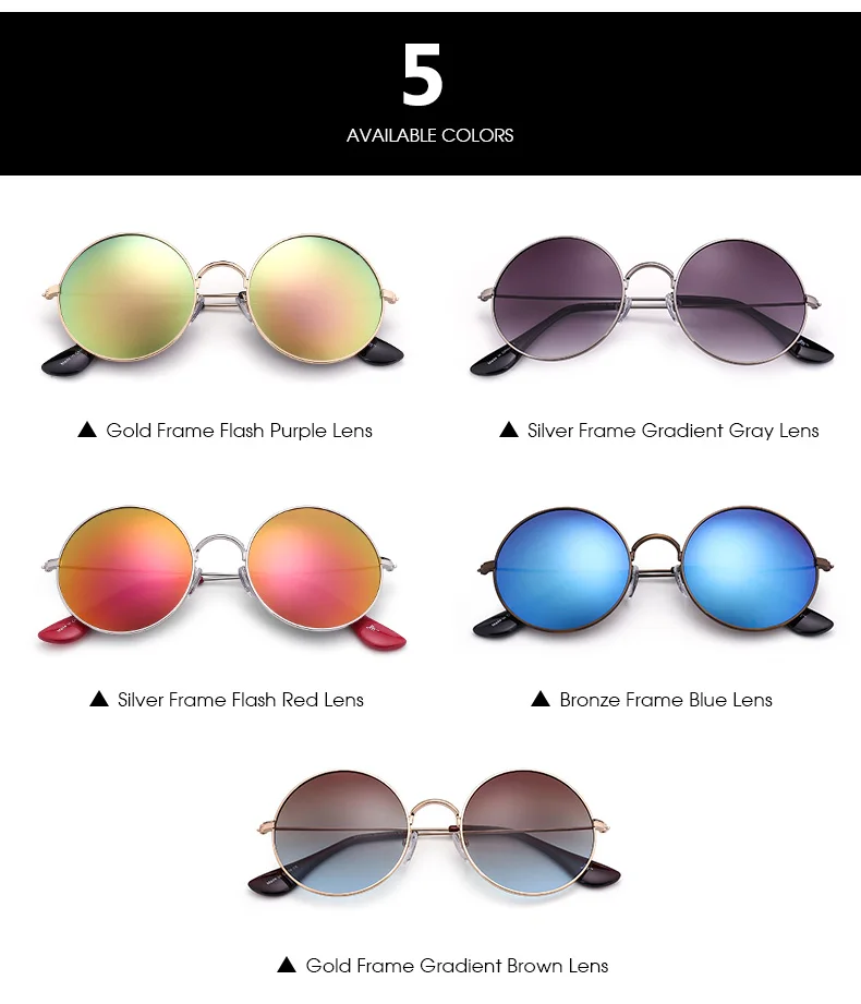 Ezra Reflective Retro Round Sun glasses