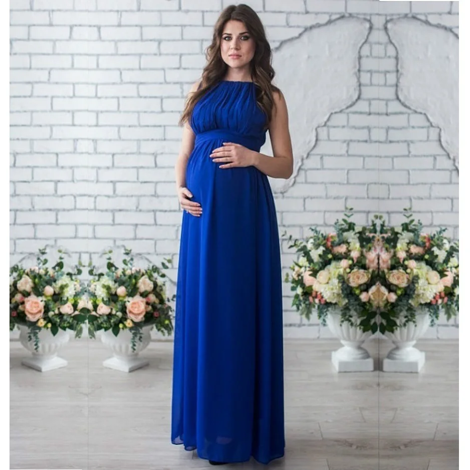 Round Neck Split Joint Sleeveless Maternity Clothing Clothes Dress Pregnant Woman Dress Fashion Breast Feeding happy tencel breast feeding clothes for pregnant women sleeveless vest elegant lady business dress maternity dresses