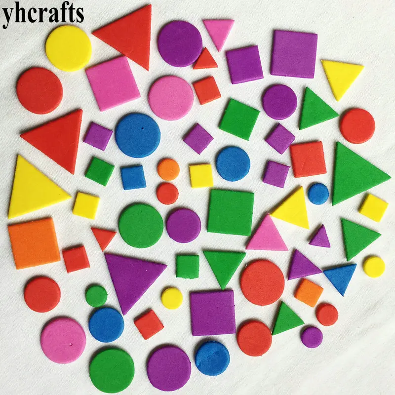 250PCS/LOT,Mixed shape foam stickers Irregular geometric figure Foam puzzle Early educational