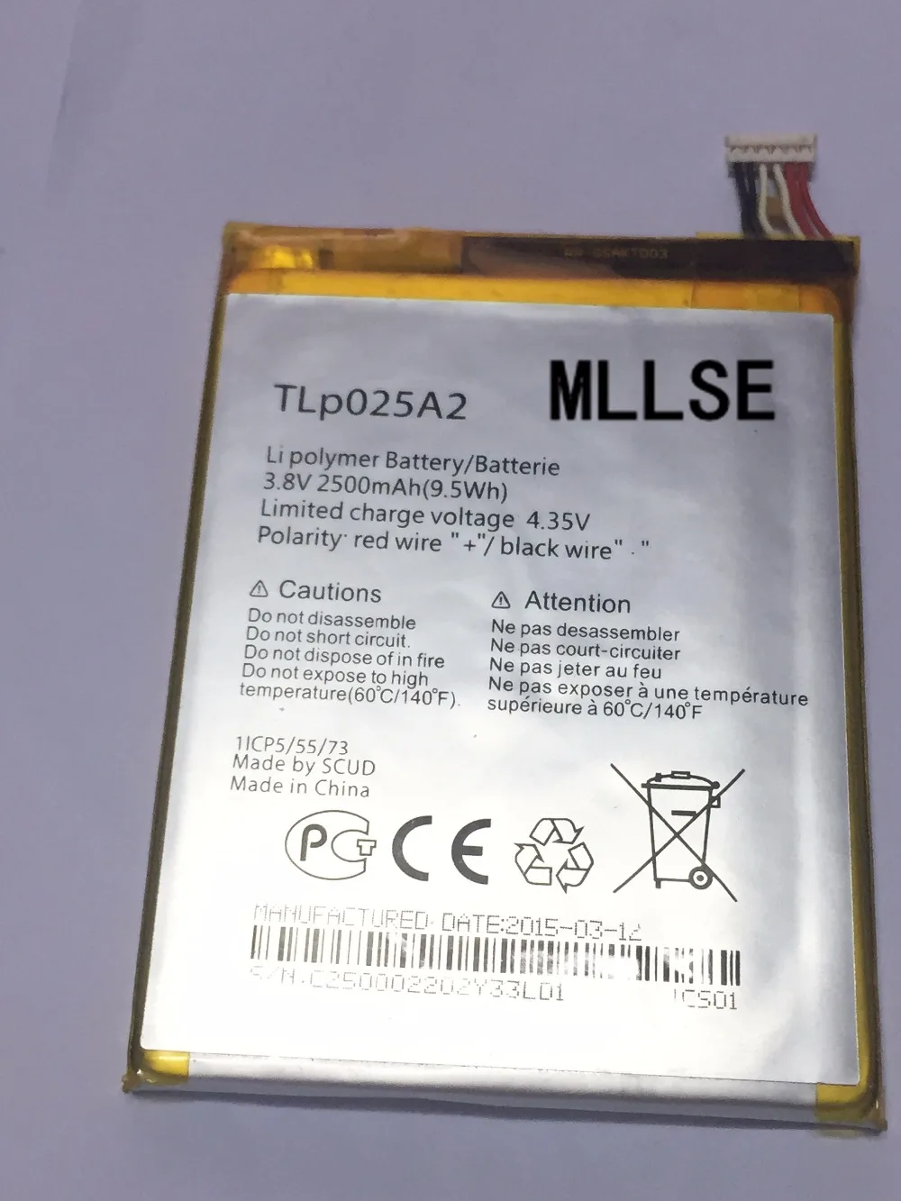 Аккумулятор MLLSE 2500 мАч для Alcatel One Touch 7043K 7043Y POP 2 (5) | Мобильные телефоны и аксессуары