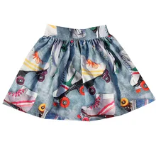 Красивая юбка для девочек; сезон весна-осень; модная Милая юбка с принтом для катания на роликах; детская юбка принцессы; От 2 до 12 лет