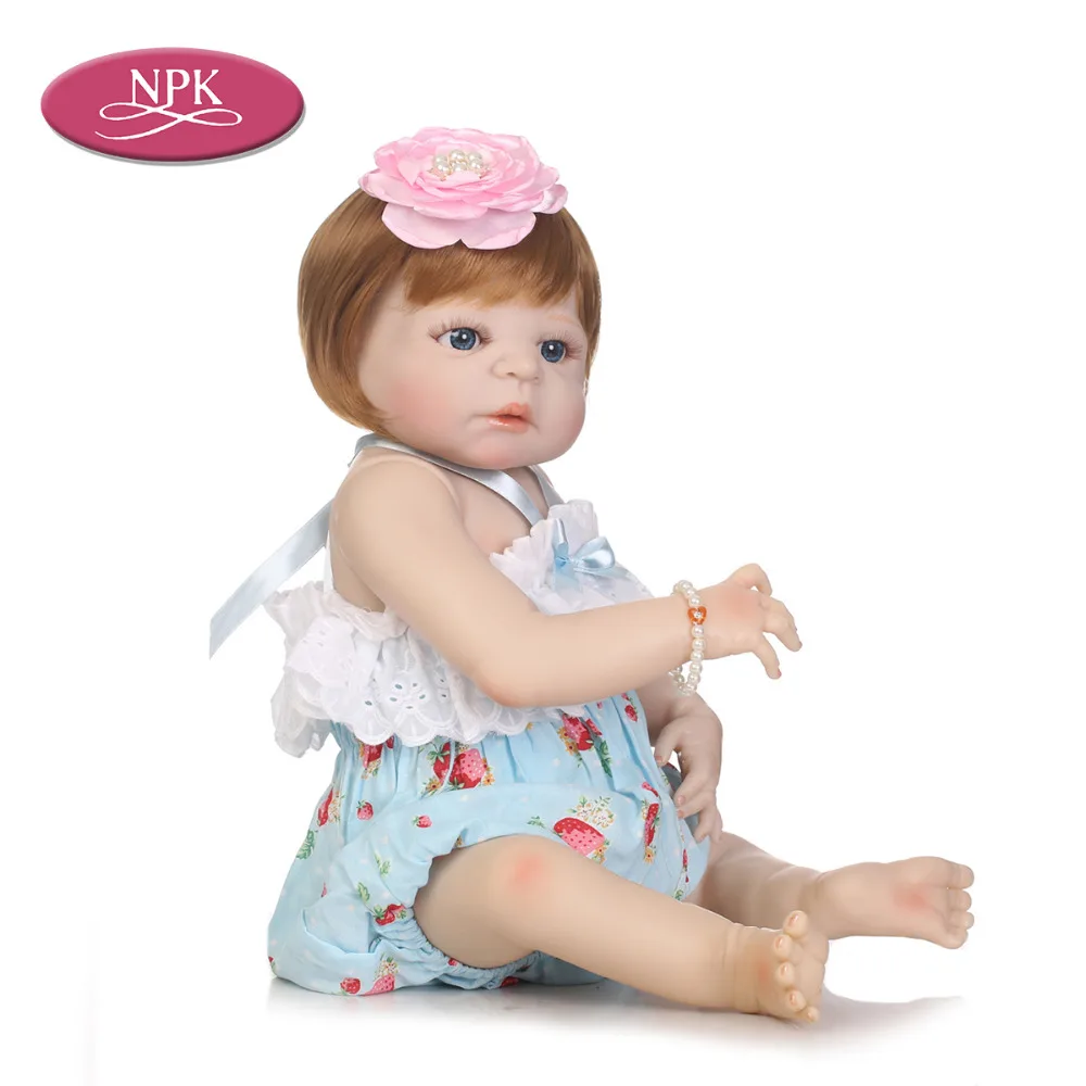 NPK 57CM Bebe Reborn Doll Full Body Silicone Reborn Baby Doll Realistic Boneca Menina Toddler Girl Toys Child Birthday Gifts  (3)