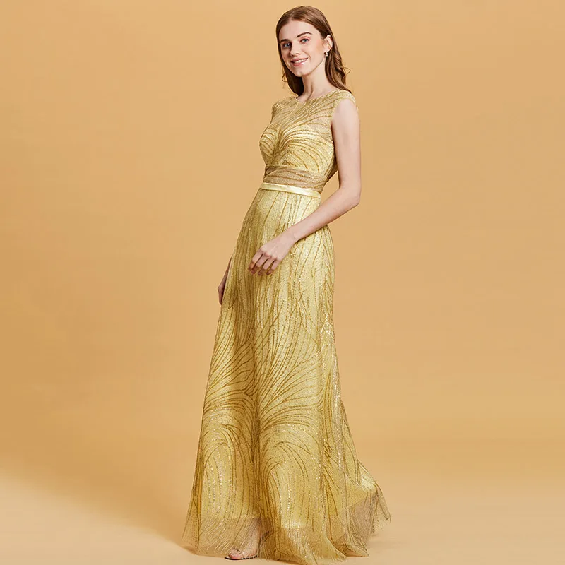 Dressv daffodil длинное недорогое вечернее платье из кружева, с вырезом на шее без рукавов свадебное вечернее платье трапециевидной формы вечернее платье es