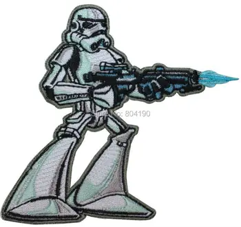 

3.5" Imperial Stormtrooper Blaster Empire Star Wars Movie Series punk applique sew on/ iron on patch free embroidery