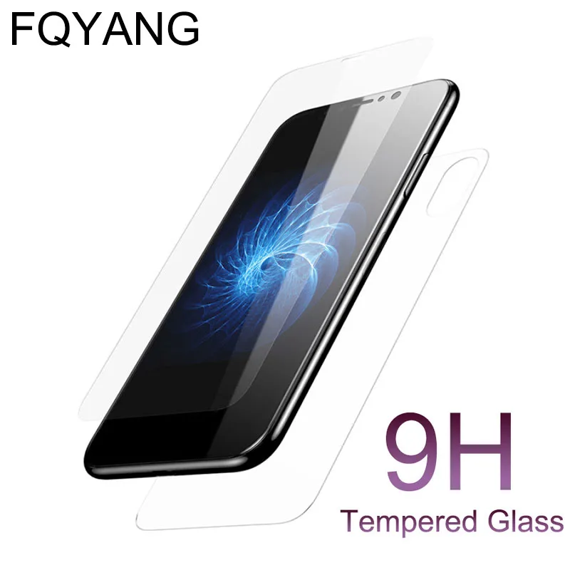 FQYANG 9H переднее и заднее закаленное стекло для IPHONE XS MAX XR X 8 7 6S 6 PLUS 5 5S 5C 4 4S Защитная