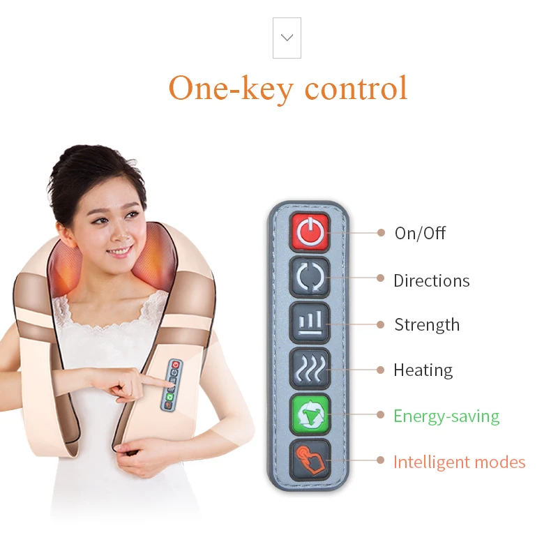 Best JinKaiRui Cordless Rechargeable Neck Back Shiatsu Massager 3D Deep Kneading Portable Full Body Massagem with Heat Relieve Pain