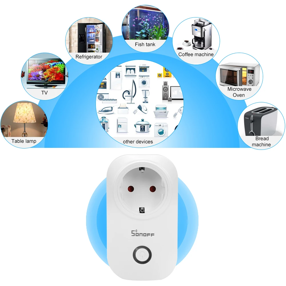 SONOFF S20 умная розетка Wifi беспроводное приложение удаленный ITEAD умный дом розетка таймер переключатель для Amazon Alexa Google домашняя вилка