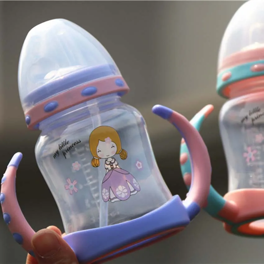 Бутылочка для кормления малыша младенец новорожденный ребенок дети чашка учится пить для бутылки кружки-непроливайки 250 мл Детская Бутылочка с 2 ртами