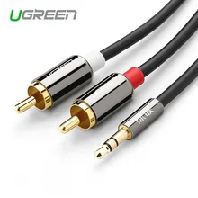 Ugreen rca jack cable 2 rca male to 3.5 male audio cable 2m 3m 5m aux cable for Edifer Home Theater DVD VCD iPhone Headphones