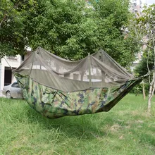 250*140CM Camouflage Ultralight Outdoor Camping Hunting Mosquito Net Parachute Hammock 1 Person Garden Hamac