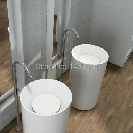 مرحاض الحمام جولة حجر رمى مغسلة سطح صلب طليق الغرور بالوعة W9004 مرحاض الحمام جولة حجر رمى مغسلة سطح صلب طليق الغرور بالوعة W9004