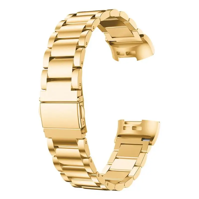 Gold 1 шт. 3 бусы из нержавеющей стали сменный ремешок для наручных часов Ремешок для браслета Fitbit Charge 3 Смарт-часы высокого качества - Цвет: Gold