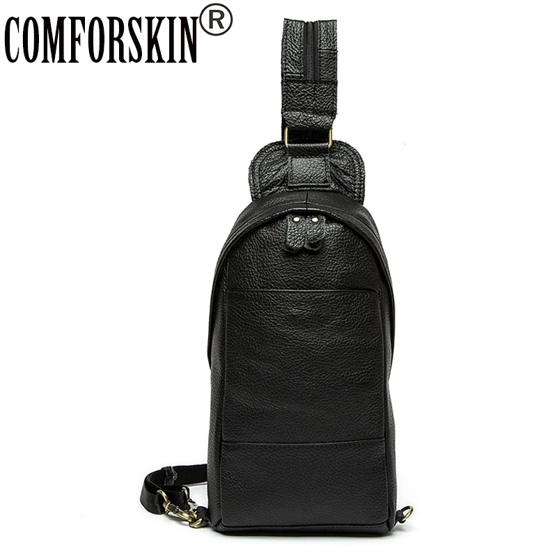 COMFORSKIN Bolsa Masculina 2018 Новые поступления Натуральная кожа нагрудные сумки брендовые дизайнерские модные мужские сумки-мессенджеры распродажа