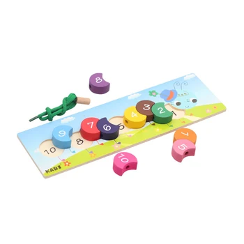 

Kids Colorful Digital String Rope Caterpillar Toys Wooden toy Educational Toys Wood Intelligence Baby DIY Toy for gifts