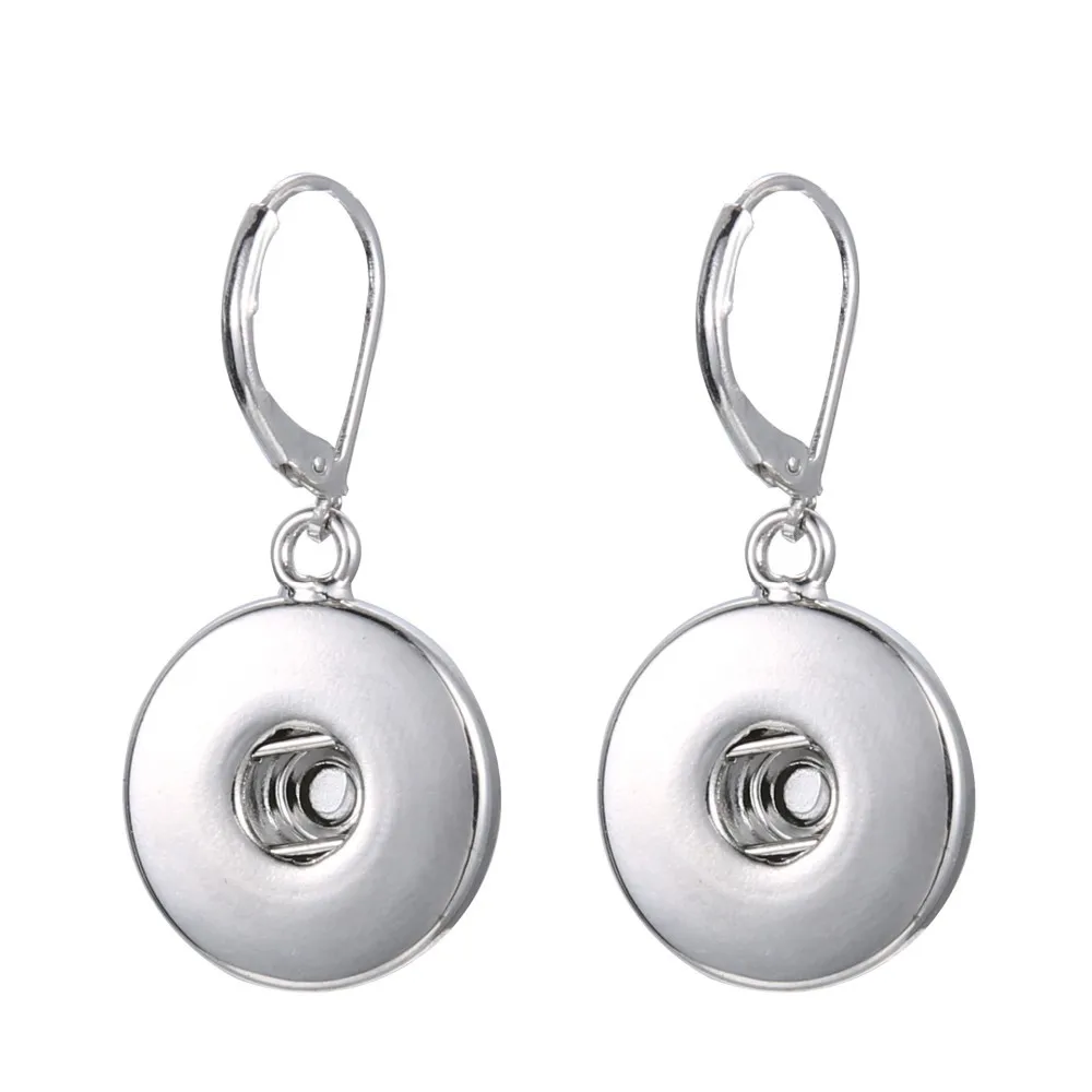 PAPAPRESS Wholesale 1pair Floating Snap Jewelry Fit 18mm Crystal Buttons Snaps Earring Silver