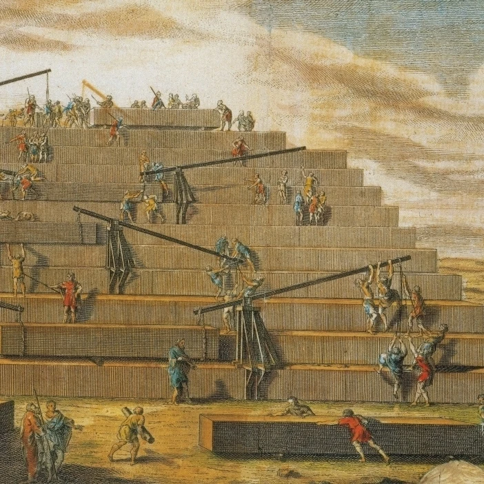 Building of Pyramids of Giza  Egypt Poster Print by Science Source (36 x 24)
