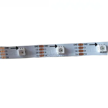 

5mX APA102 addressable 5050 rgb LED strip light 32led/m 32Pixel/m smart digital led strip IP30/IP65/IP67 white PCB free shipping