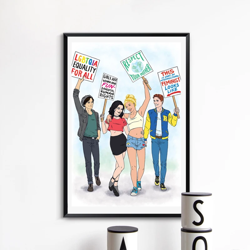 

Riverdale Women's March Comic HD Canvas Painting Print Living Room Home Decor Modern Wall Art Oil Painting Poster Salon Pictures