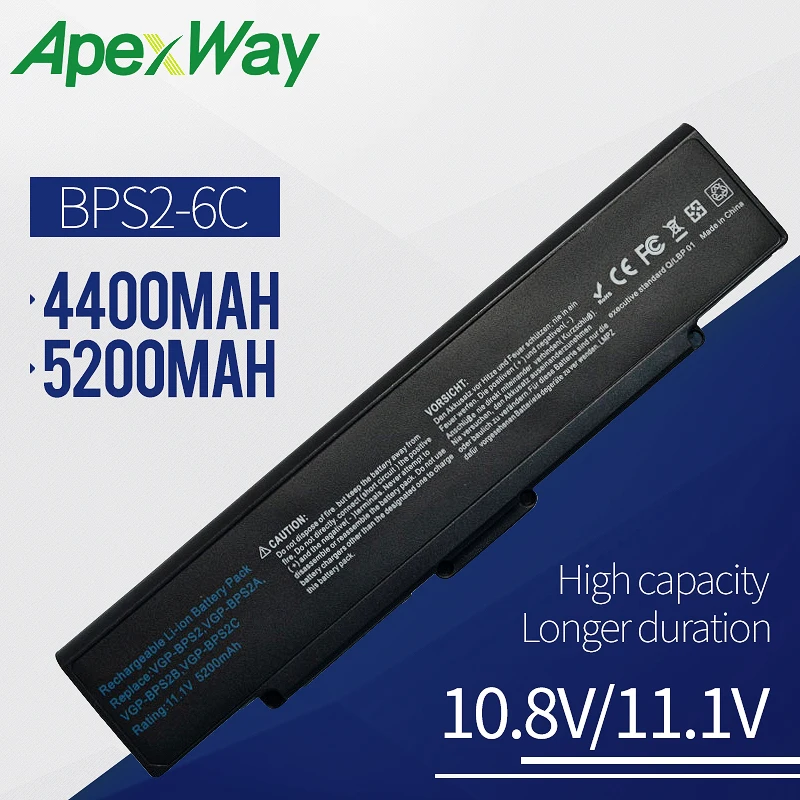 

4400mAh laptop battery for SONY VGP-BPS2 VGP-BPS2A VGP-BPS2B VGP-BPS2C VAIO VGN-FS515 VGN-S240 PCG VGC-LA VGC-LB VGN-AR VGN-C