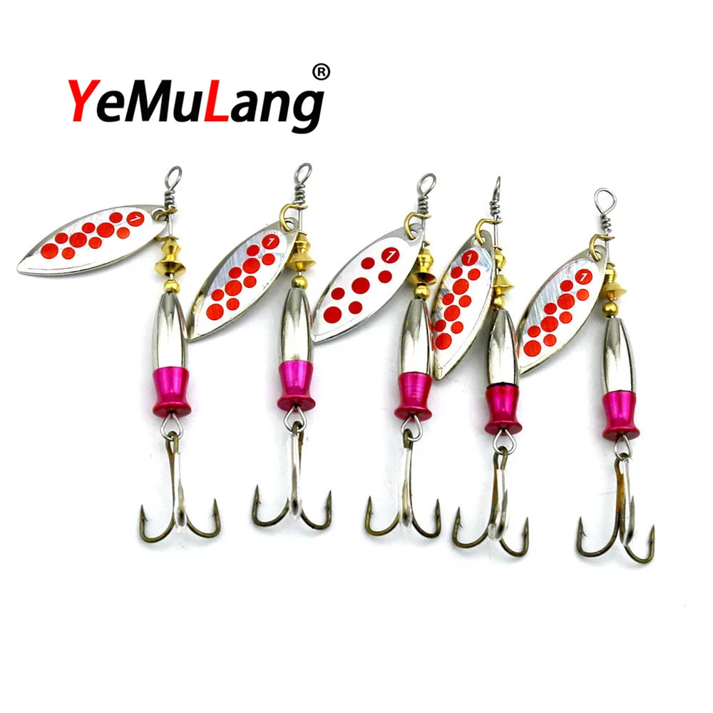 

YeMuLang 1 piece 8.1g 7.5cm Durable Spinner Wire Bait Fishing Lure Artificial Bait Metal 4# Hooks BB690