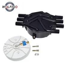 WOLFIGO Колпачок распределителя системы зажигания и ротор комплект для Cadillac Chevrolet GMC Oldsmobile V6 4.3L 10452458 10452457 DC20010 DR474
