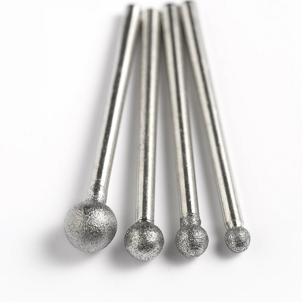 24pcs Fine grain F-Type Ball shape Diamond abrasive bits grinding needle abrasive head for die grinder/dremel/rotary tools