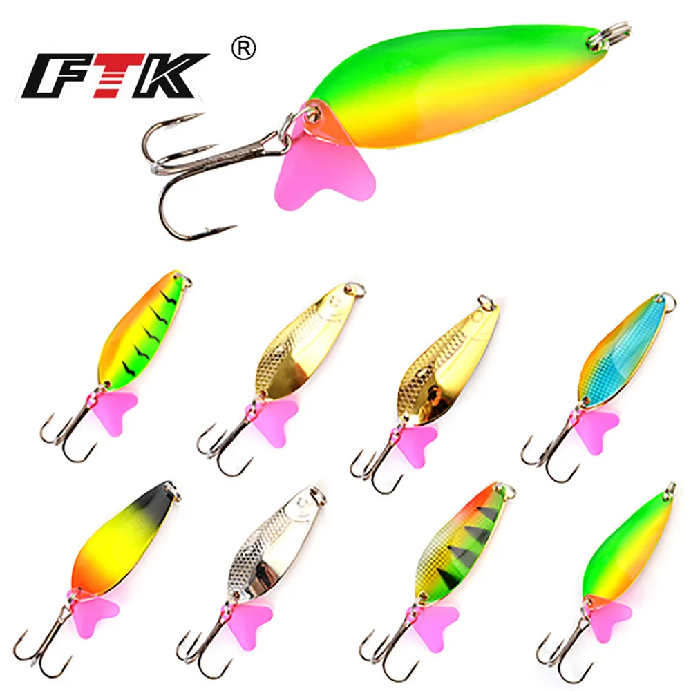 Spoon Spinner Fishing Lure 1PC Metal Hard Lure With Sharp Hooks