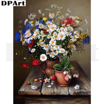 

Diamond Painting Full Square/Round Drill Daisy Marguerite Bellis Perennis 5D Daimond Painting Embroidery Kit Mosaic Picture L199