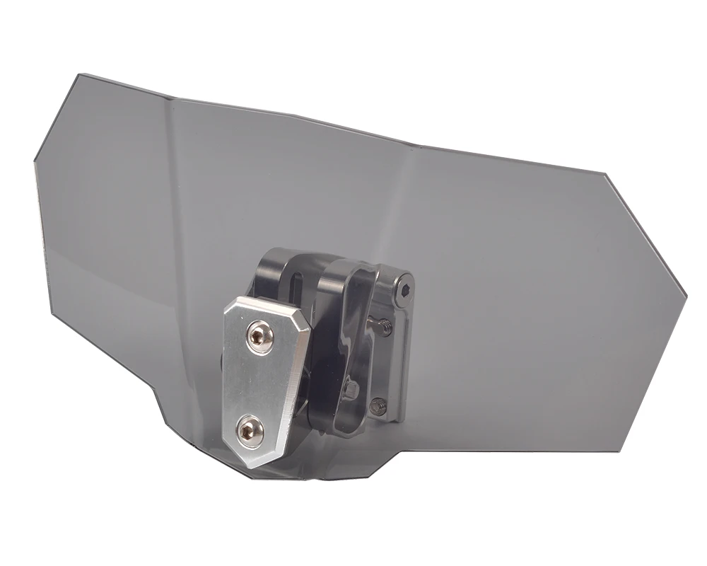 

Motorcycle Universal Smoke Adjustable Windshield Air Wind Deflectors Lockable Windscreen Bracket Set