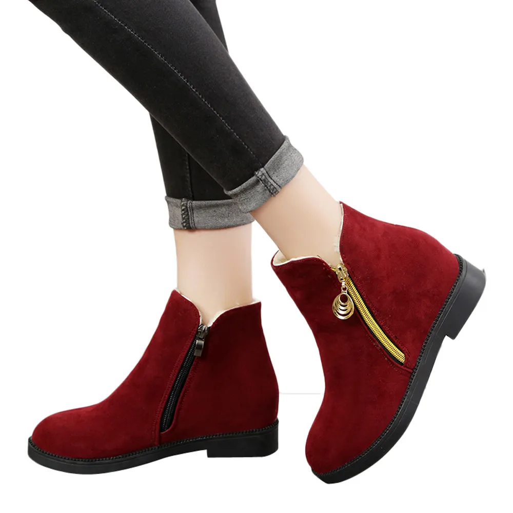 leather womens flat boots
