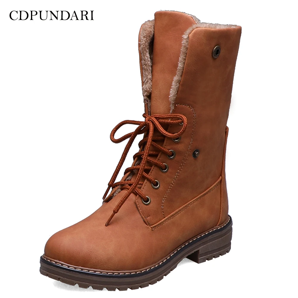 

CDPUNDARI Platform Ankle boots for women Motorcycle boots Ladies winter shoes woman chaussure femme