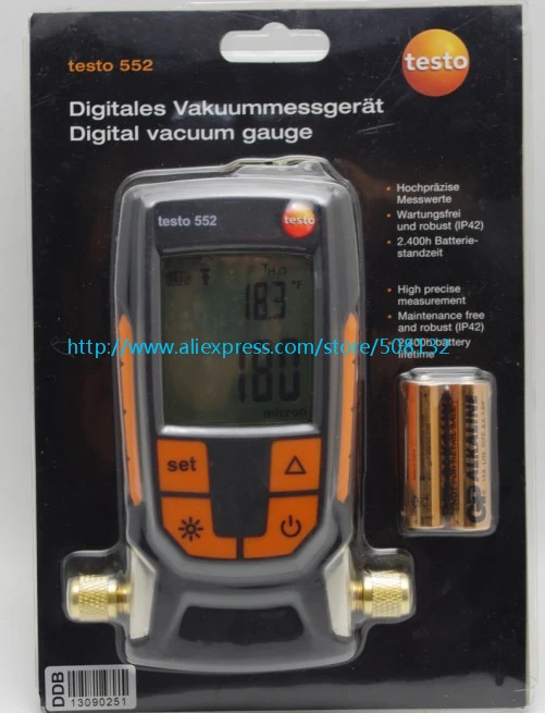 Testo 552 Digital Vacuum/Micron Gauge,Temperature with Bluetooth 0560