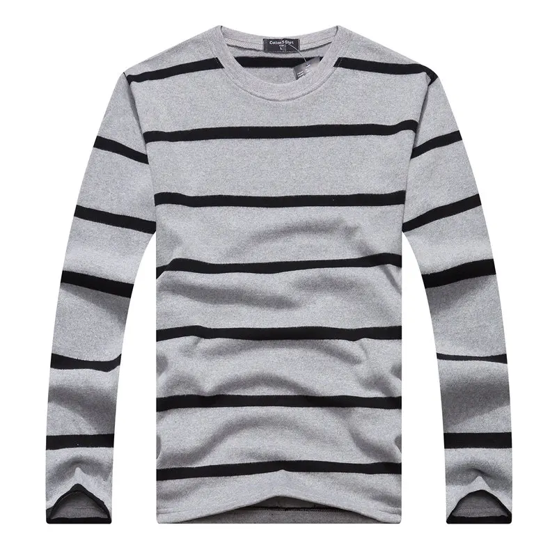 Cotton T-shirts Men Long Sleeve Mens TShirt Spring Autumn Brand Striped Male T shrits Dress Global Shopping Festival Drop-Ship 14