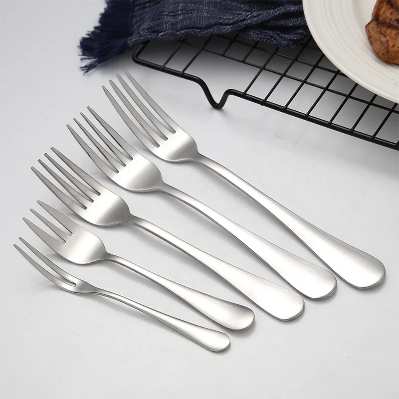 

5Size Stainless Steel Tableware Western Food Fork Birthday Cake Fork Dessert Fork Creative Fruit Fork