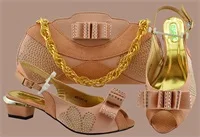 Модный комплект из итальянских туфель и сумочки в африканском стиле сиреневого цвета, украшенный стразами, итальянская женская обувь и сумочка - Цвет: peach