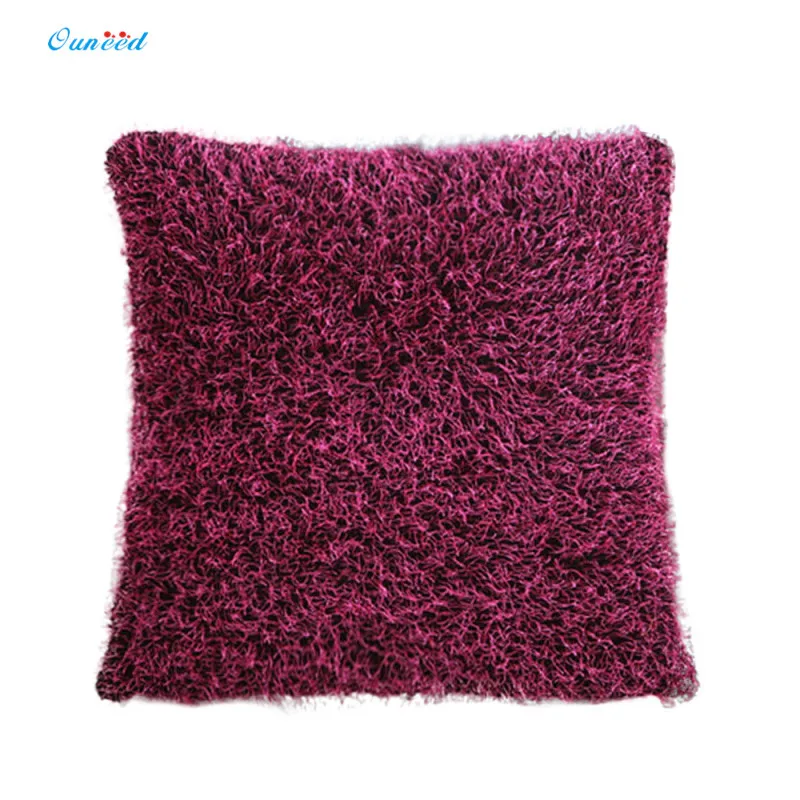 

Ouneed Fluffy Puffy Pillow Case Solid Cushion Cover Quality Home Decorative Pillowcase Car-covers 43cm*43cm