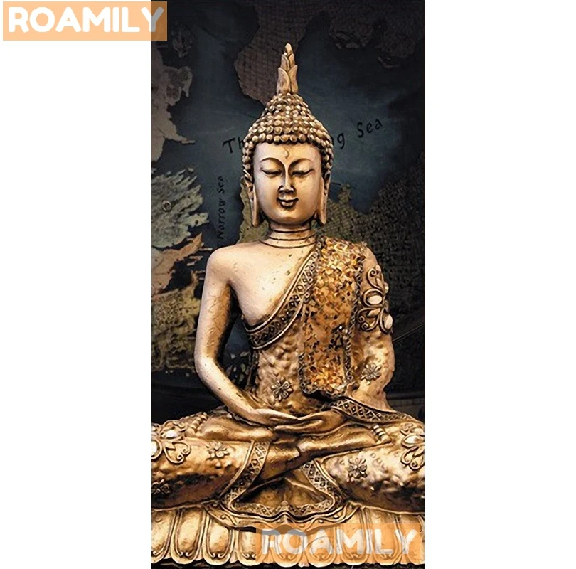 

ROAMILY,Diamond Painting Buddha,Religious,Icon,5d Diamond Embroidery,Full Display,Cross Stitch,Full Square/Round Rhinestones