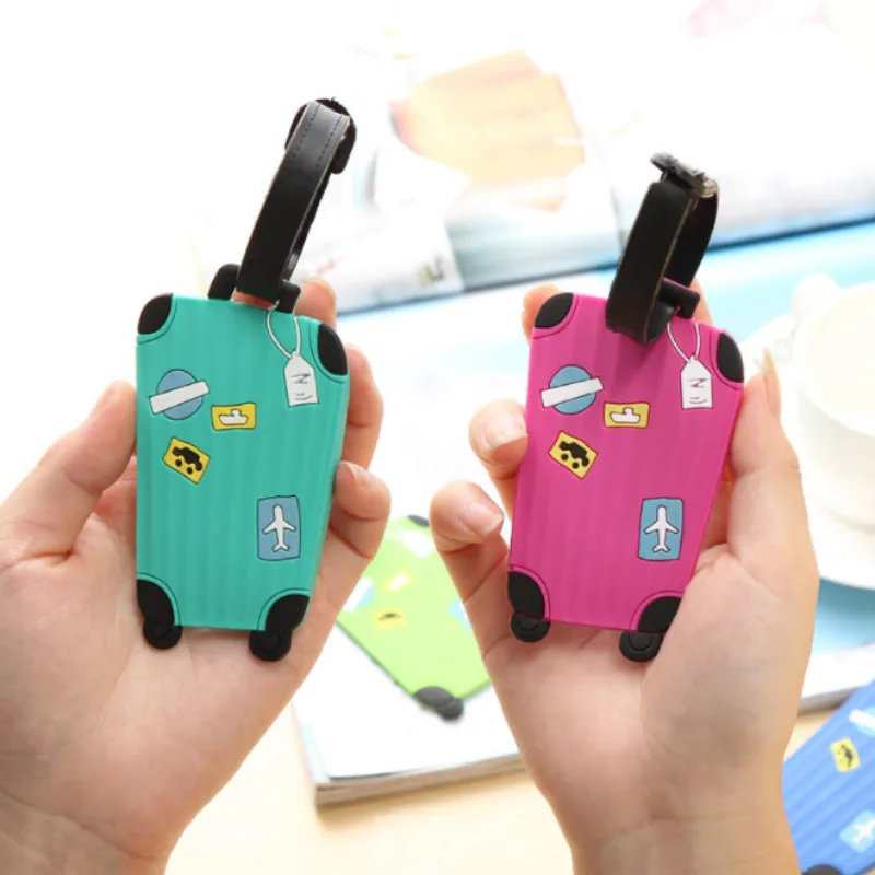 Travel Accessories Cute Cartoon Suitcase Shape Luggage Tag Address