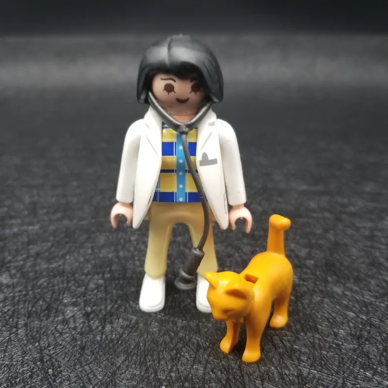 Playmobil 7 см Фигурки симпатичная девушка животных кота собаки игрушки модель куклы кирпичи игрушки MOC для детей игрушки X019